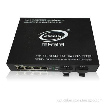 1000M 2 fibers 4 RJ45 Media Converter